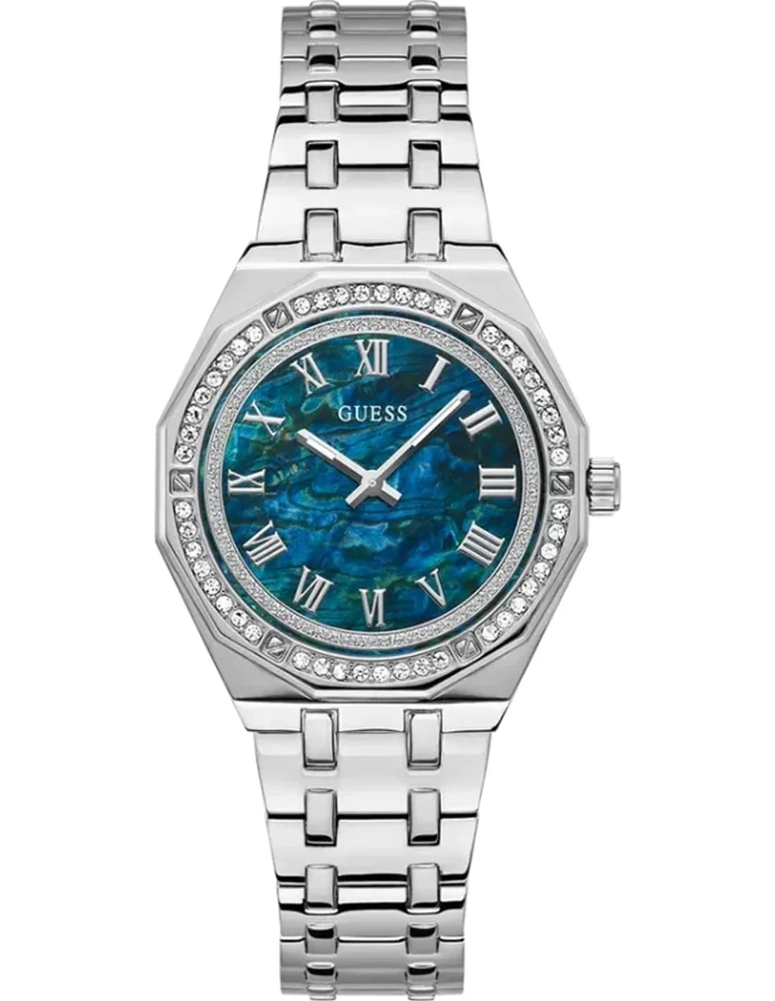 Montre Femme Guess Desire GW0770L1 bracelet acier argenté cadran bleu nacre