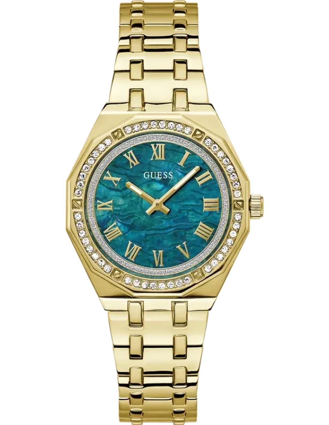 Montre Femme Guess Desire GW0770L2 bracelet acier doré cadran vert nacre
