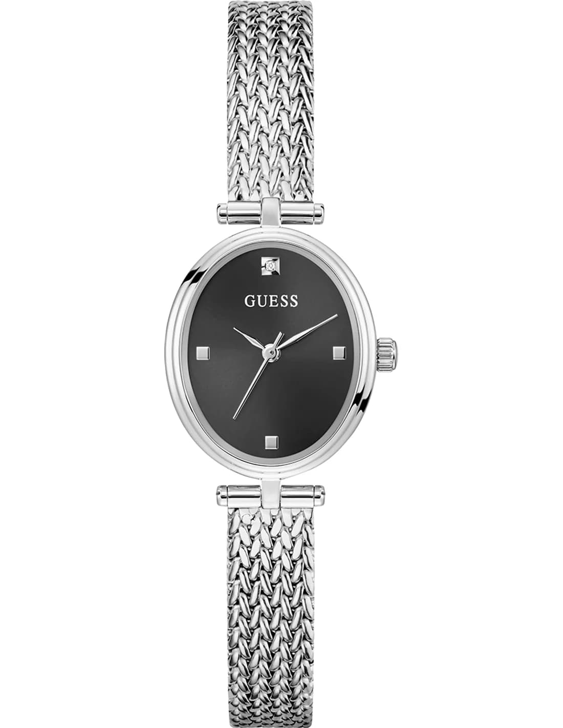 Montre Femme Guess Ruby GW0935L1 cadran noir bracelet maille milanaise