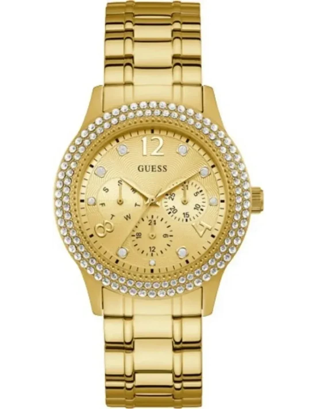 Montre Guess W1097L2 Finition Dorée et Bracelet Scintillant