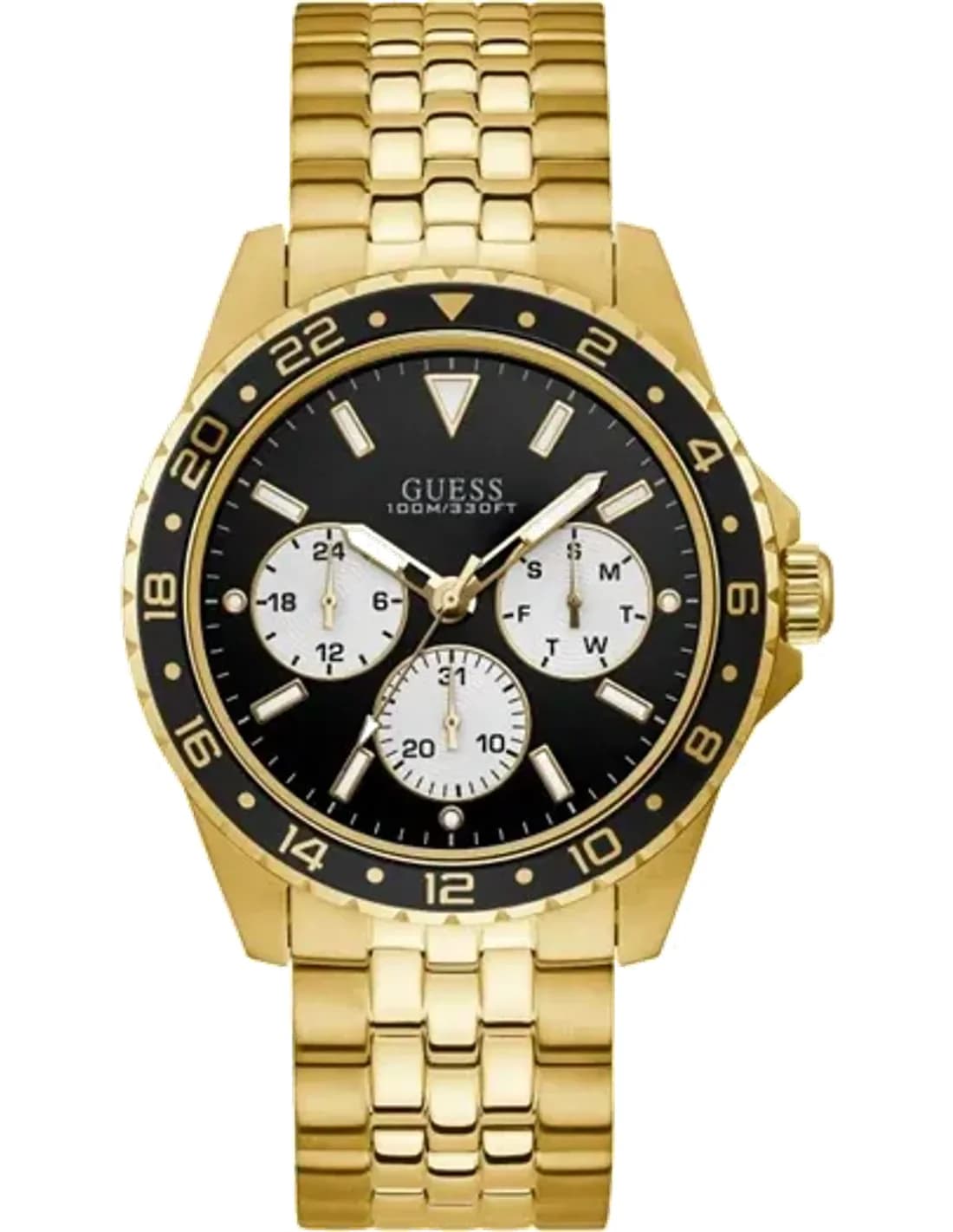 Montre Guess W1107G4 Acier Doré et Cadran Noir Multifonction