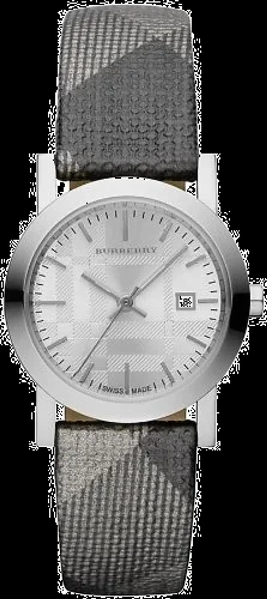 Montre Burberry BU1873 Bracelet en Cuir Gris et Cadran Anthracite