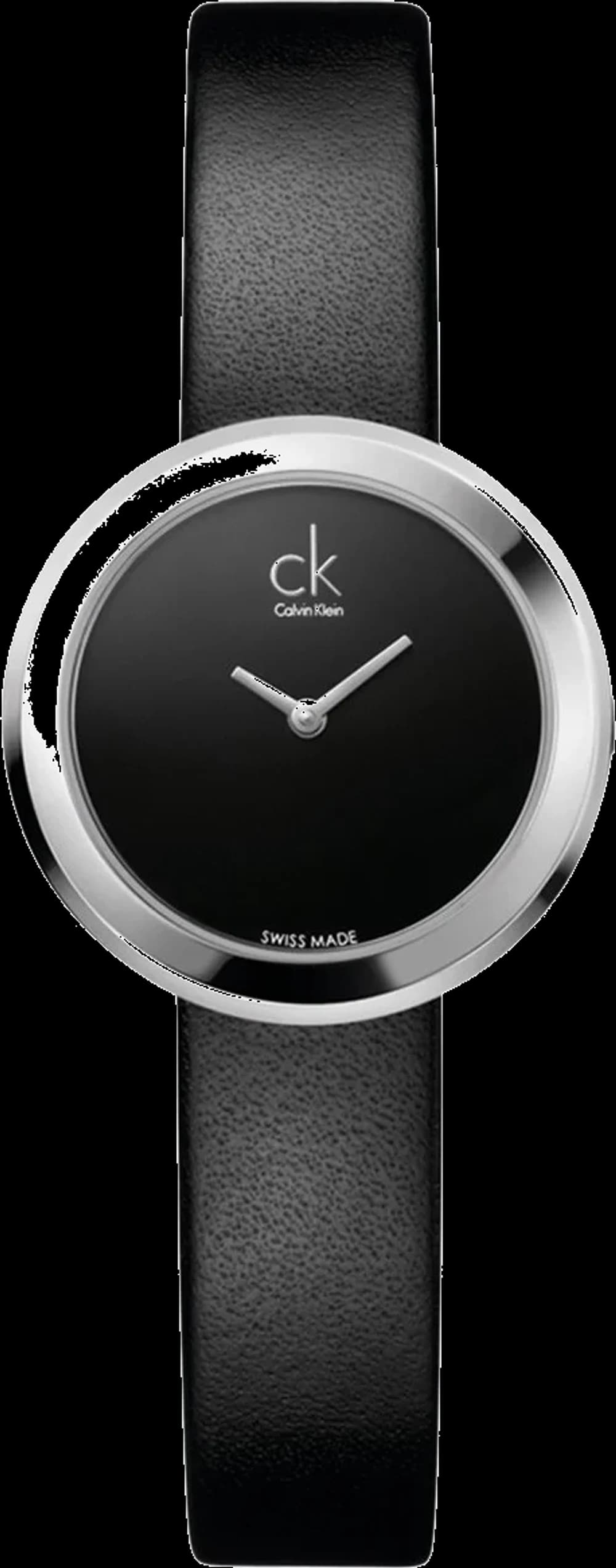 Montre Femme Calvin Klein K3N231C1 avec Bracelet en Cuir Noir