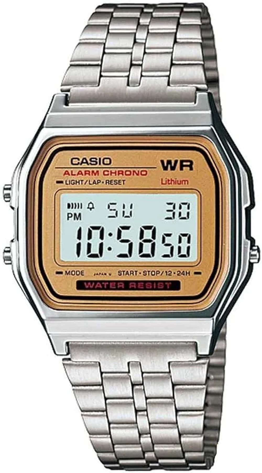 Montre Casio A159WEA-9EF Acier et Cadran Doré