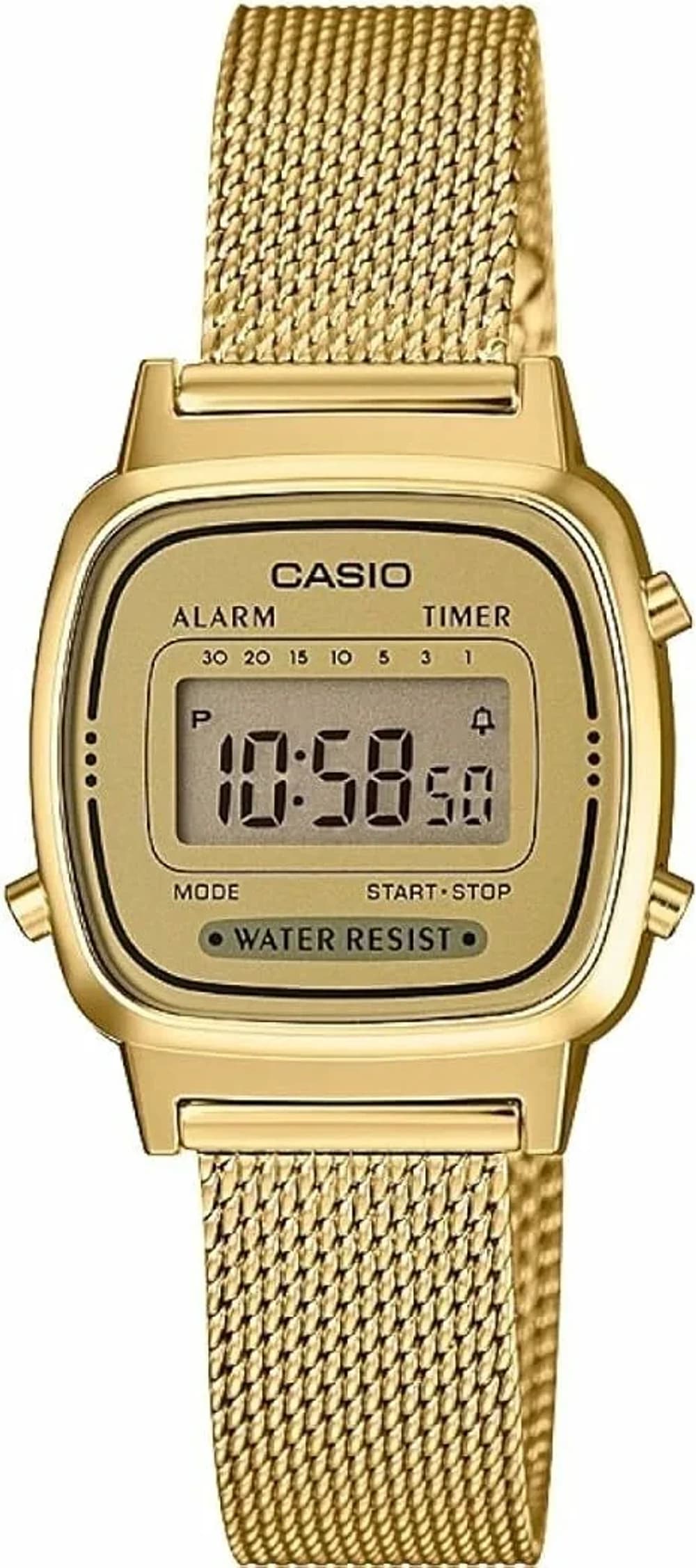 Montre Femme Casio LA670WEMY-9EF à affichage digital et maille milanaise dorée