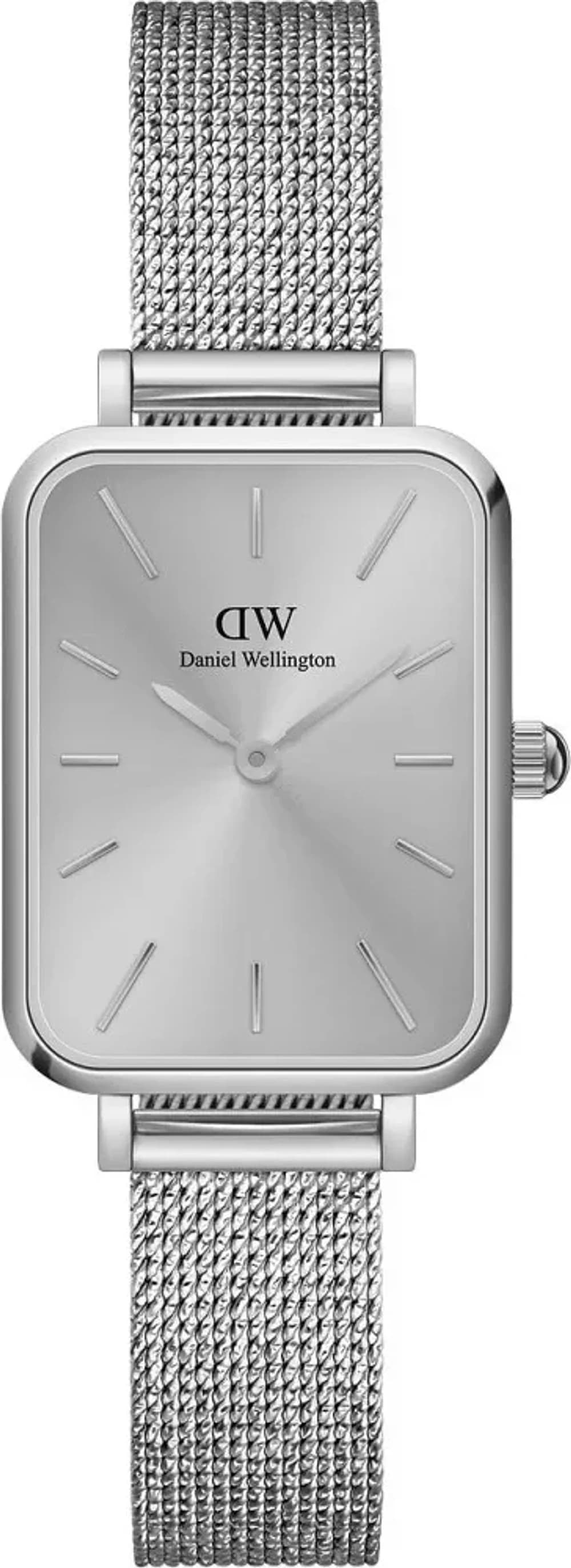 Montre femme Daniel Wellington DW00100486, bracelet acier, Quadro Pressed Unitone argentée