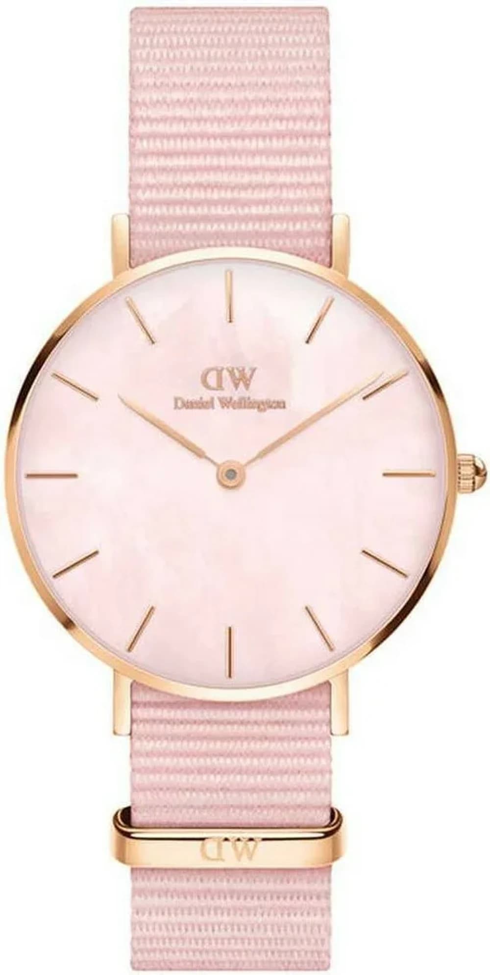 Montre femme Daniel Wellington DW00100515, au cadran rose nacre et bracelet nylon