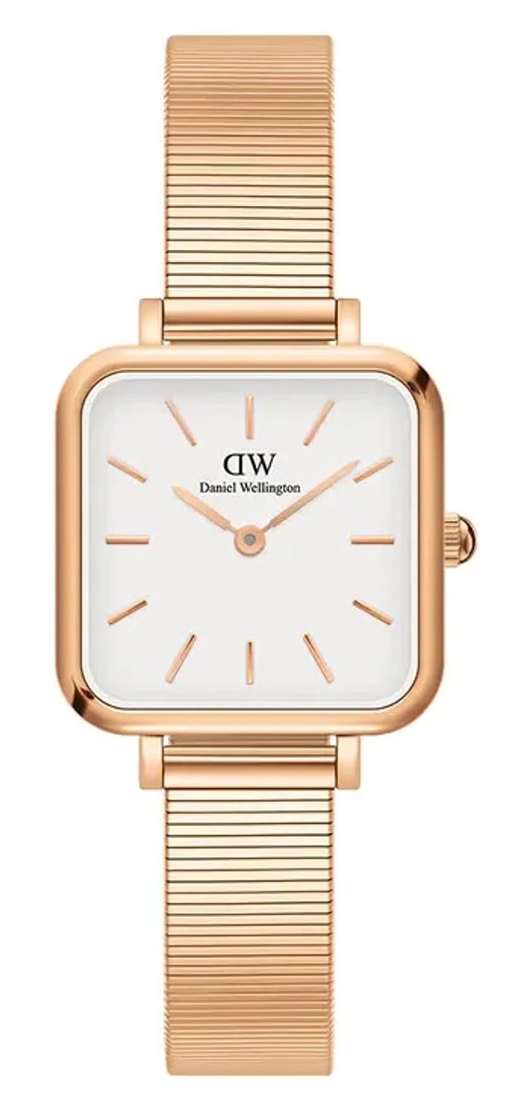 Montre Daniel Wellington Quadro Studio carée or rose cadran blanc