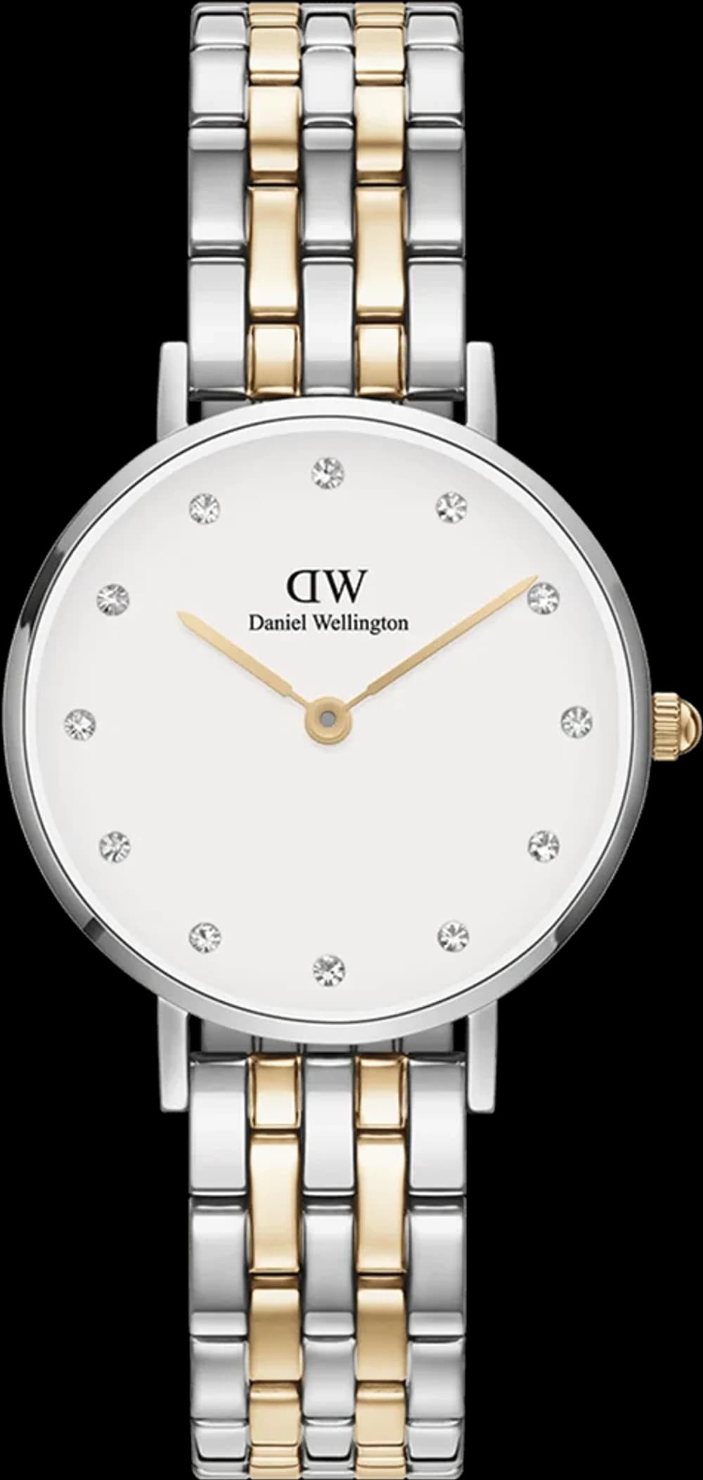 Montre femme Daniel Wellington DW00100616, cadran blanc sur bracelet acier