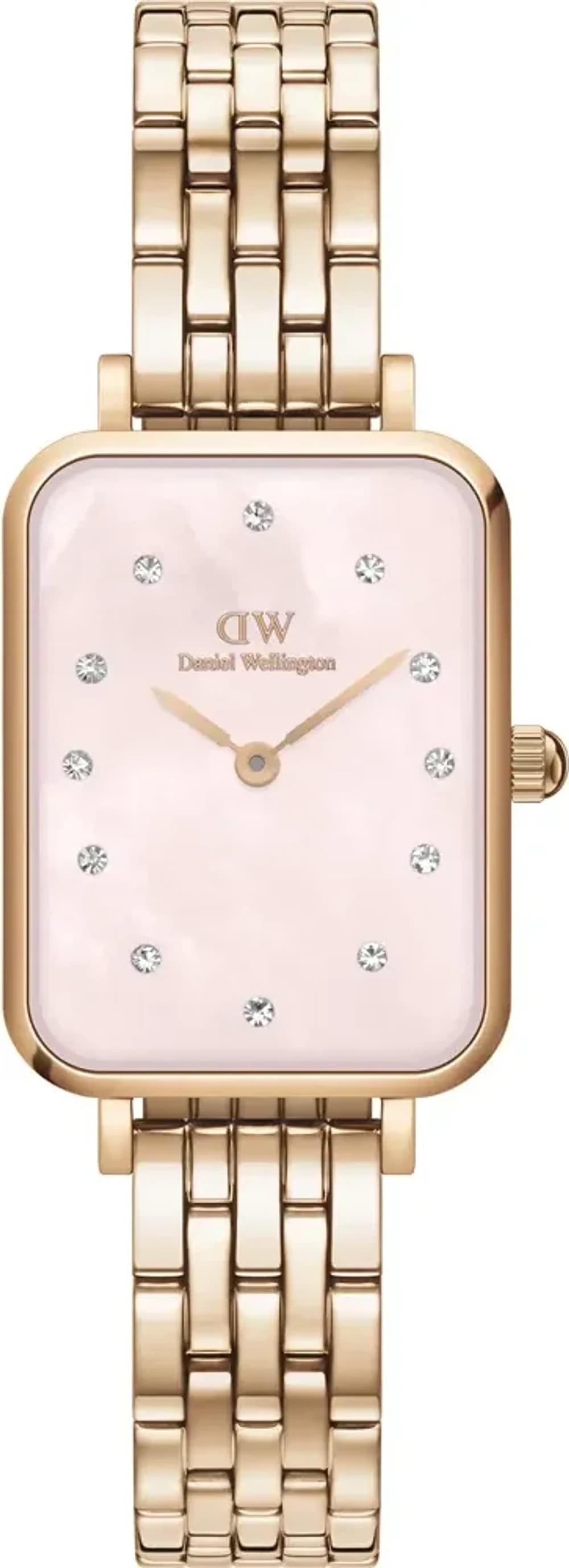 Montre Femme Daniel Wellington DW00100621 Quadro Lumine Rose Nacre Or Rose