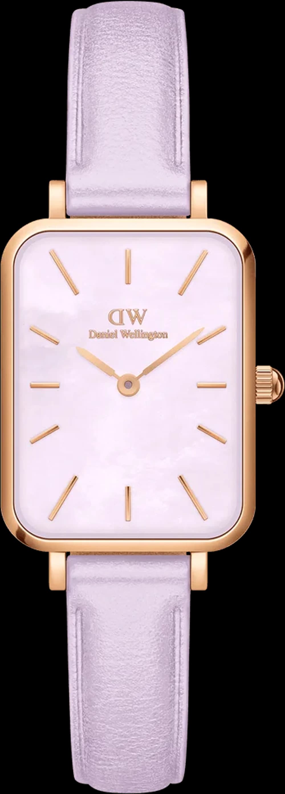 Montre femme Daniel Wellington DW00100637, cadran violet nacre et bracelet cuir