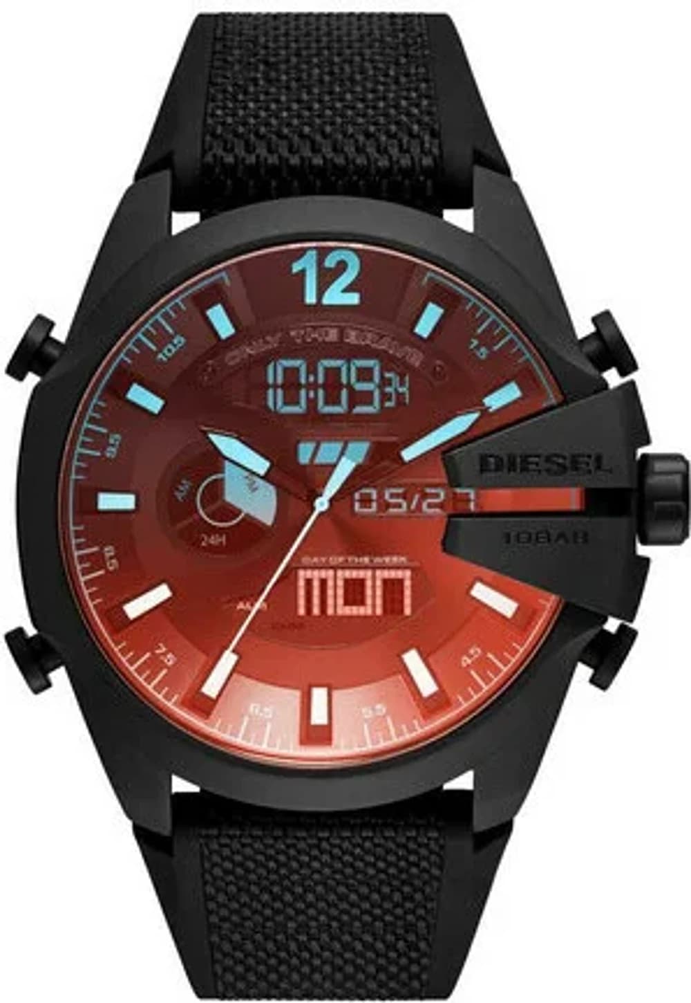 Montre Diesel DZ4548 Mega Chief avec Bracelet en Silicone Noir