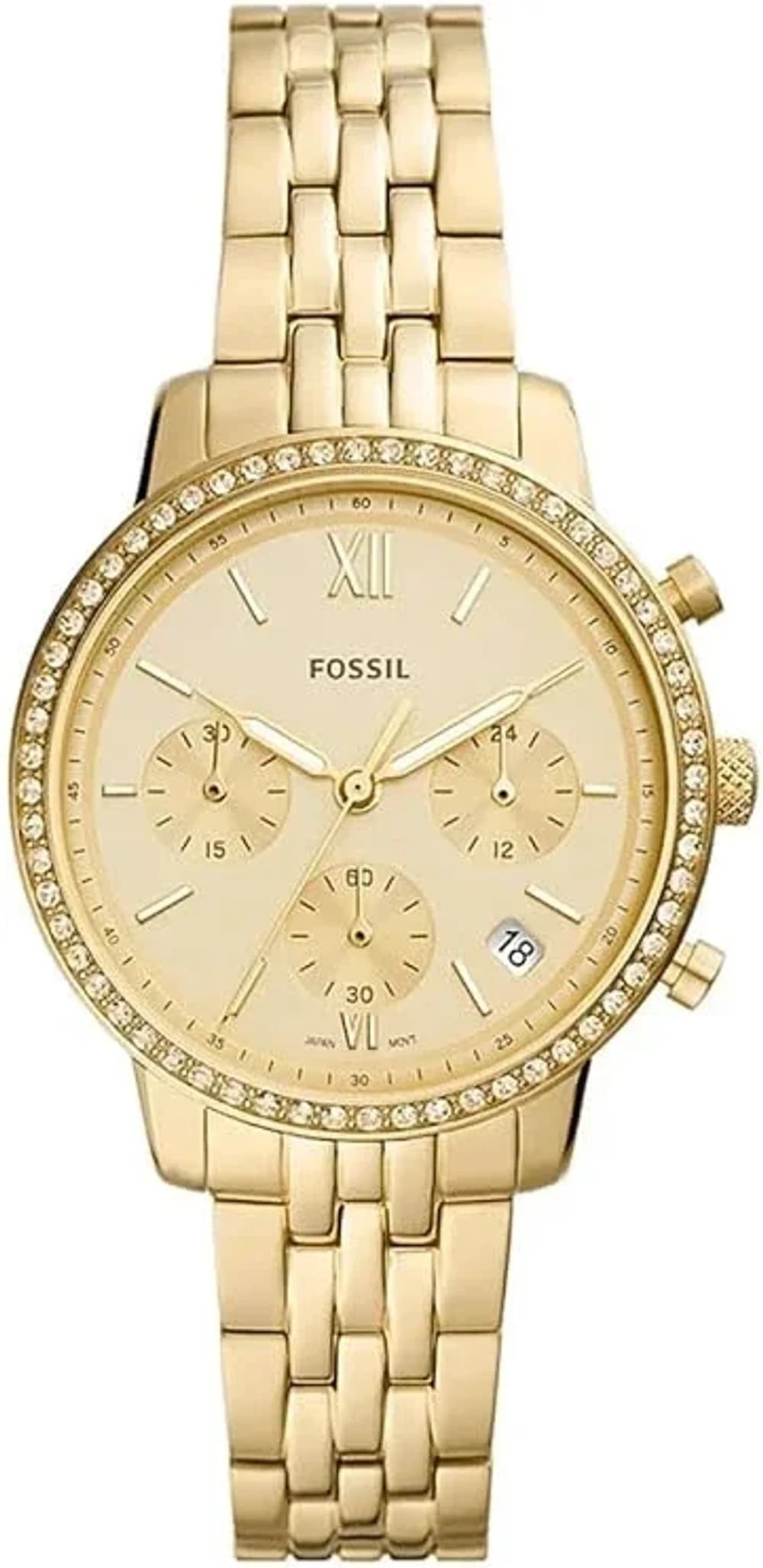 Montre Femme Fossil Neutra ES5219 cadran doré bracelet acier