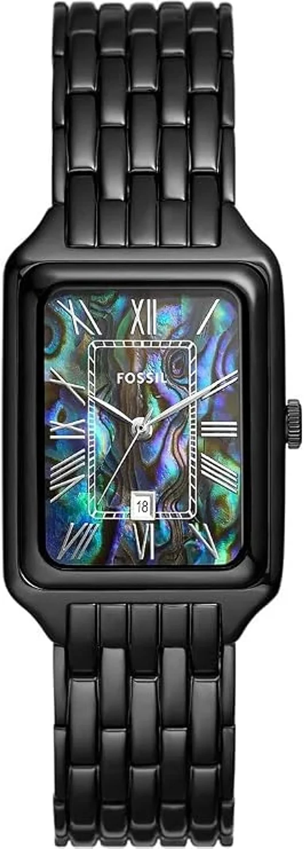Montre Femme Fossil Raquel ES5340 cadran noir bracelet acier