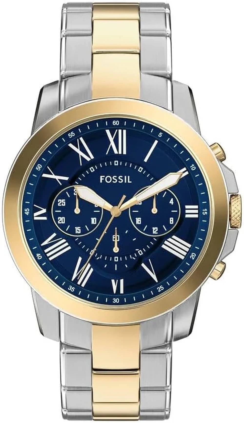 Montre Homme Fossil Grant FS6132 cadran bleu bracelet acier