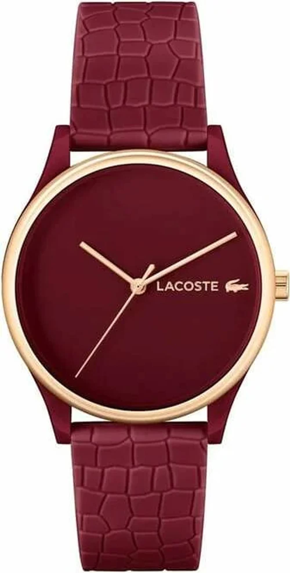 Montre Femme Lacoste Crocodelle 2001283 bracelet silicone rouge