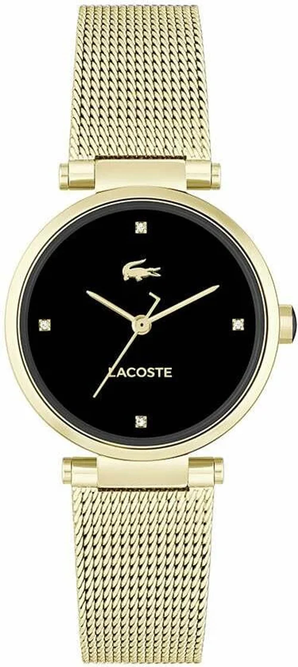 Montre Femme Lacoste Orba 2001336 bracelet maille milanaise doré cadran noir