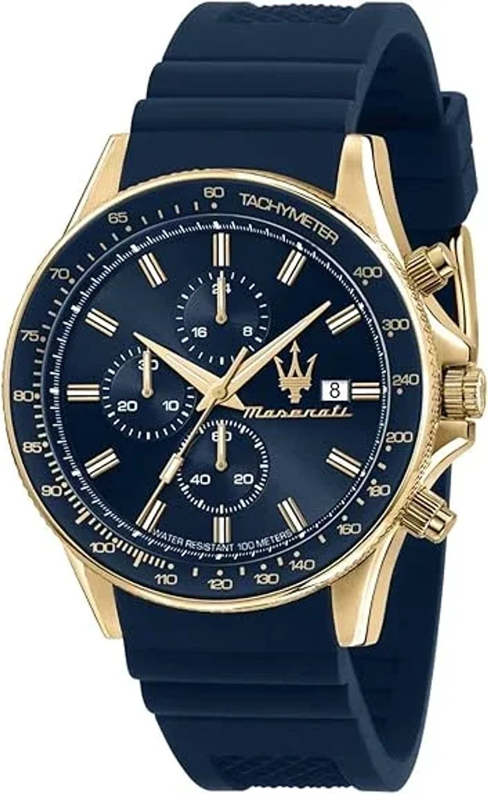 Montre Homme Maserati Sfida R8871640004 dorée bracelet silicone