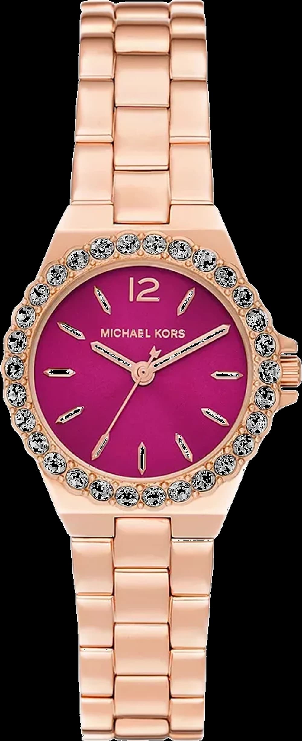 Montre Michael Kors Lennox MK7396 cadran magenta bracelet en acier inoxydable