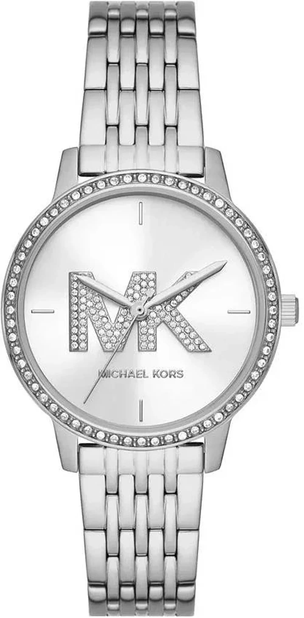 Montre femme Michael Kors MK1055, cadran blanc, bracelet acier