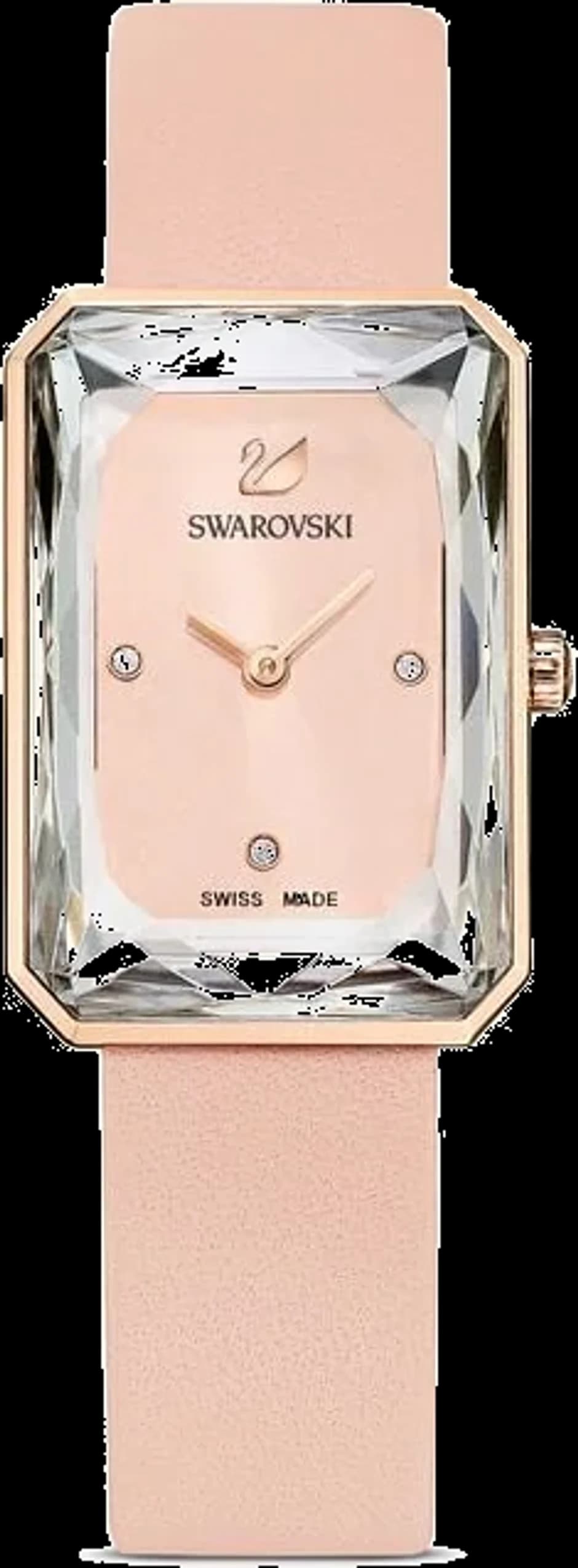 Montre Femme Swarovski 5547719 Uptown Cadran Rose et Bracelet Cuir Beige
