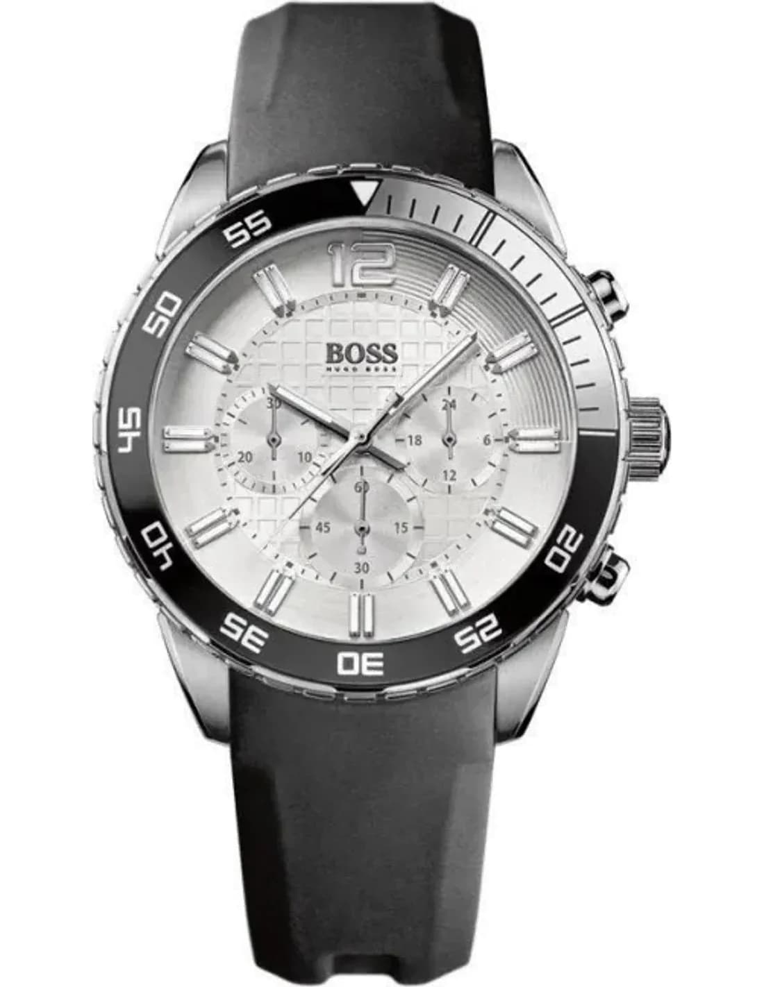 Montre Hugo Boss 1512805 Boîtier Noir 44mm et Bracelet Caoutchouc