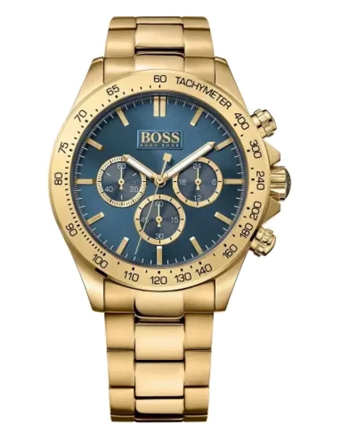 Montre Hugo Boss 1513340 Bracelet Doré et Cadran Bleu