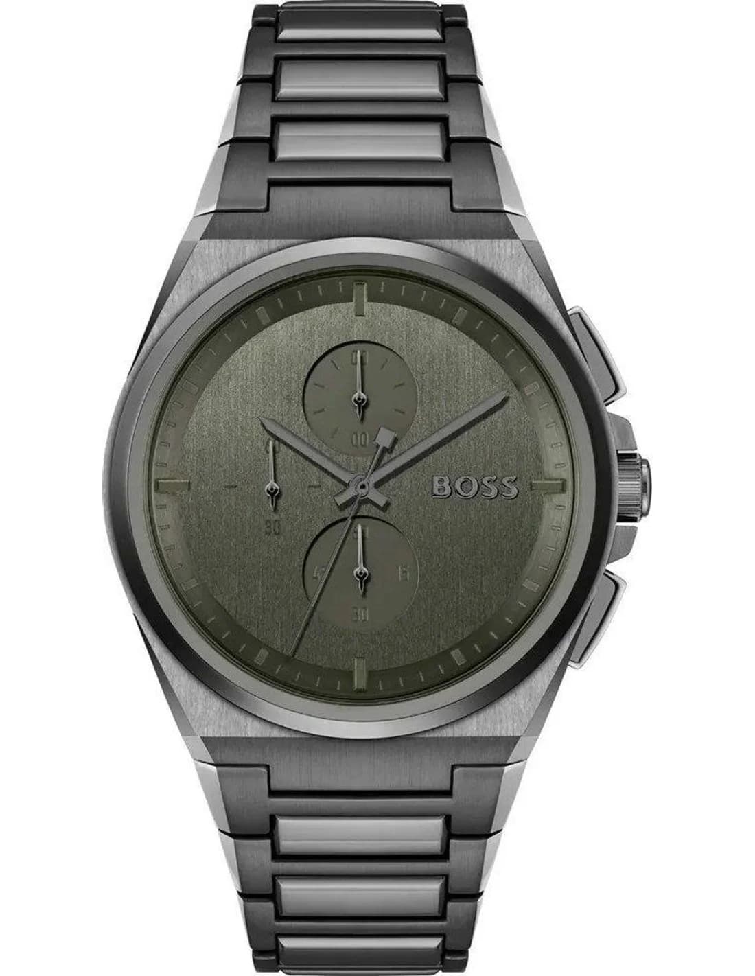 Montre Homme Hugo Boss Steer 1514045 grise bracelet maillons acier