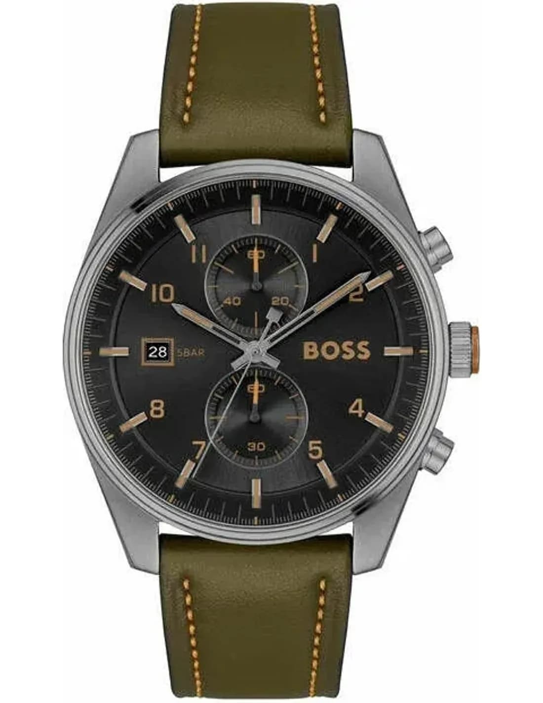 Montre Hugo Boss 1514148 Skytraveller Chronographe en Acier et Cuir Kaki