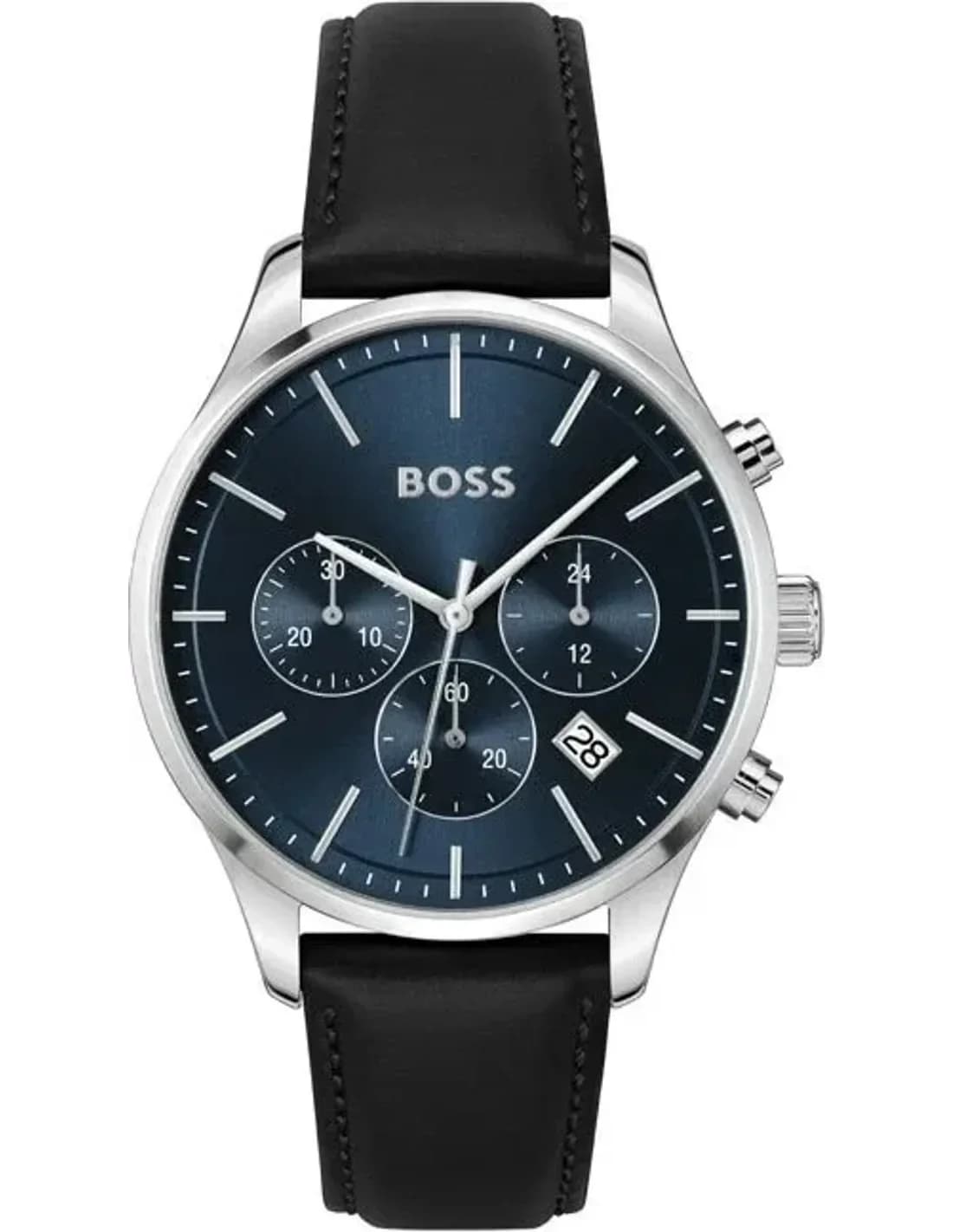 Montre Hugo Boss 1514156 Avery Cadran Bleu et Bracelet Cuir Noir