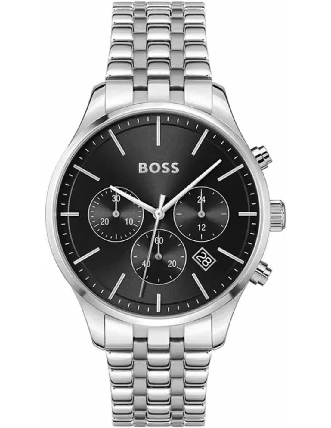 Montre Hugo Boss Avery 1514157 en Acier Argenté avec Cadran Noir Brossé