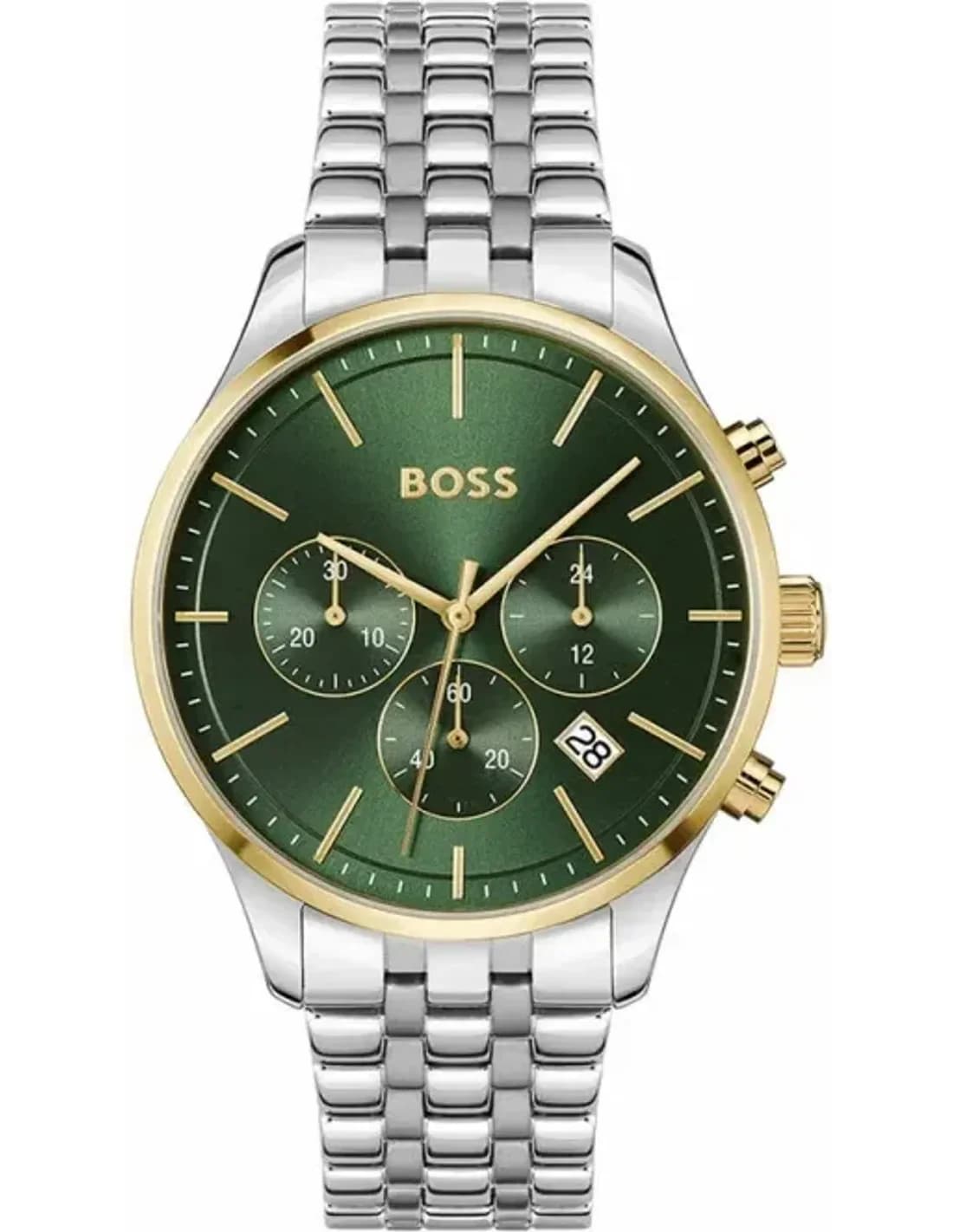 Montre Hugo Boss 1514159 Avery en Acier Argenté et Cadran Vert Foncé