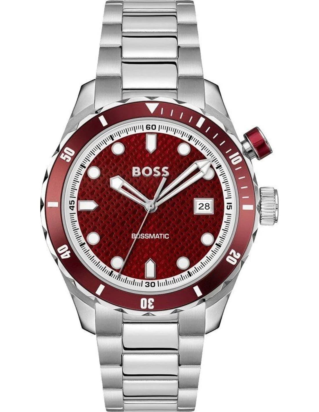 Montre Homme Hugo Boss Automatique Bossmatic 1514179 argentée bracelet maillons acier
