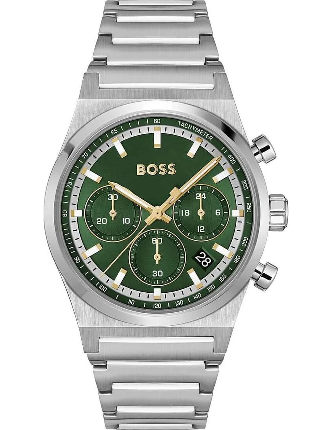 Montre Homme Hugo Boss Candor Chrono 1514220 cadran vert bracelet acier