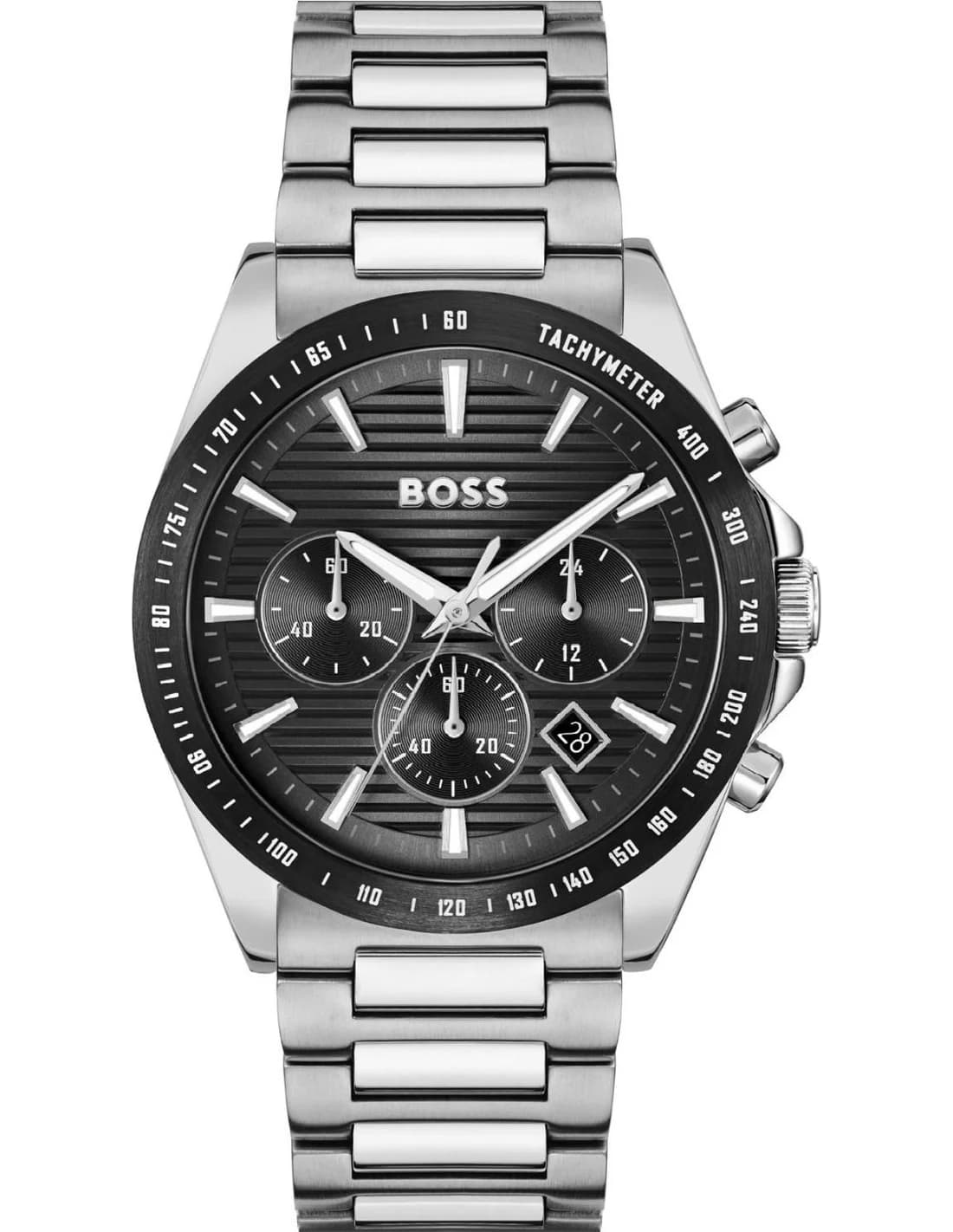 Montre Homme Hugo Boss Strike Chrono 1514290 cadran noir bracelet acier