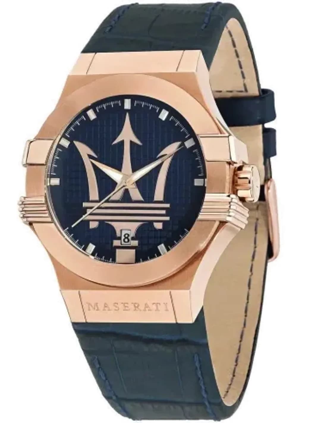 Montre Homme Maserati Potenza R8851108027 Bracelet en cuir bleu