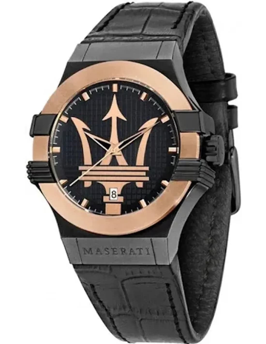 Montre Homme Maserati Potenza R8851108032 acier noir et or rose