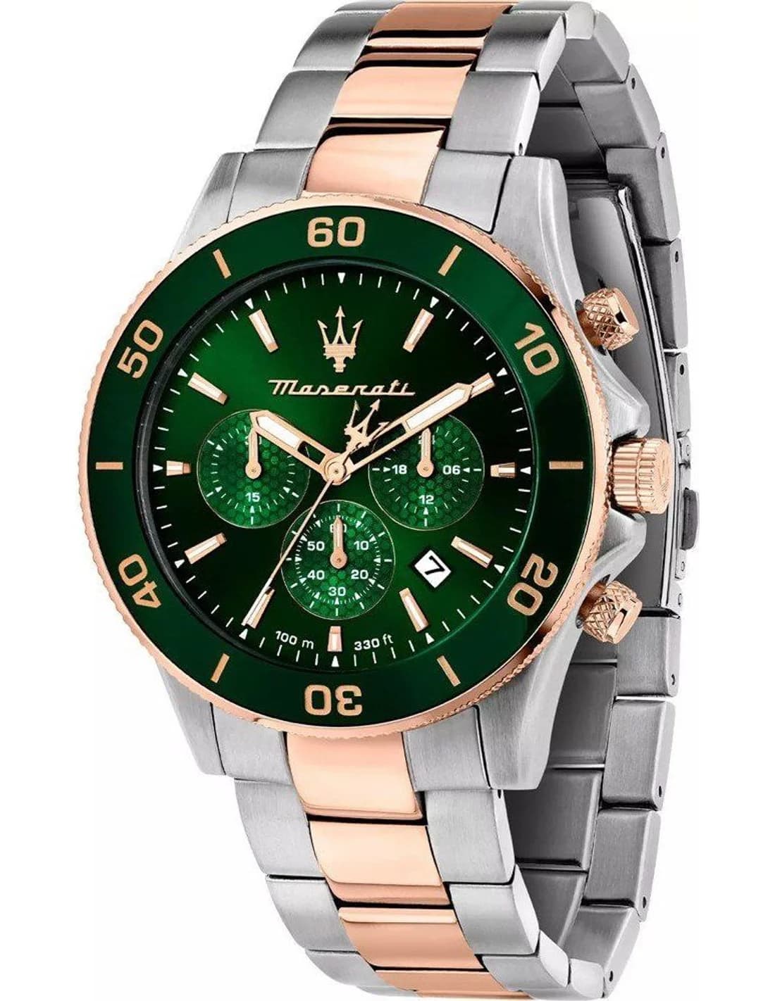 Montre Homme Maserati Competizione R8873600004 bicolore bracelet maillons acier