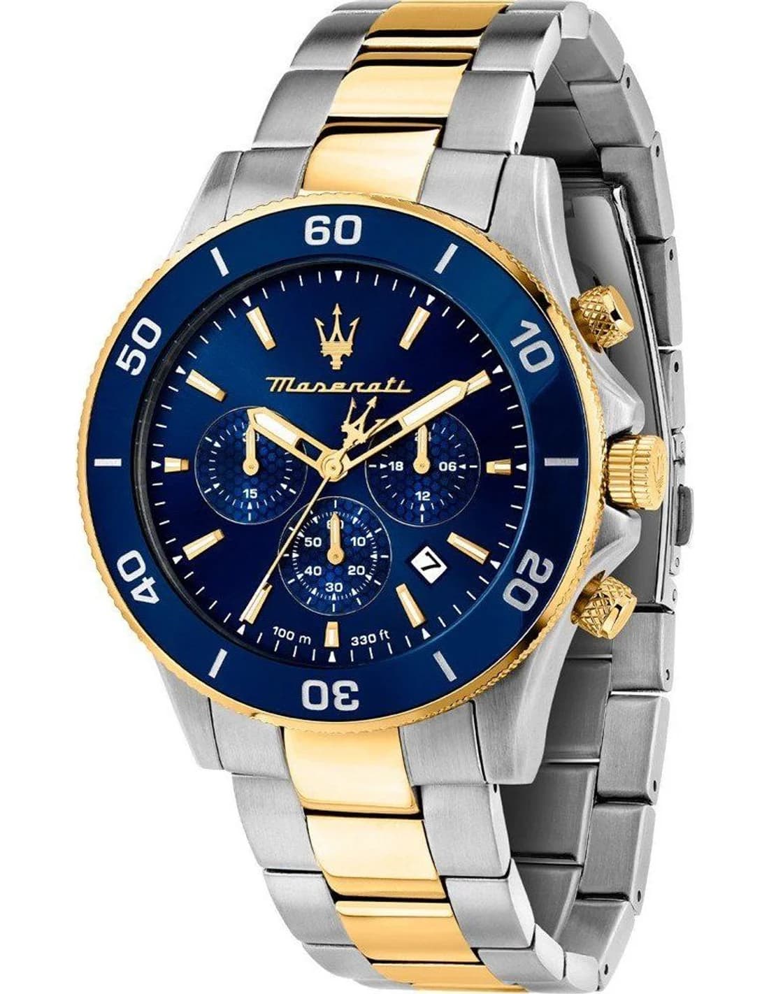 Montre Homme Maserati Competizione R8873600006 bicolore bracelet maillons acier