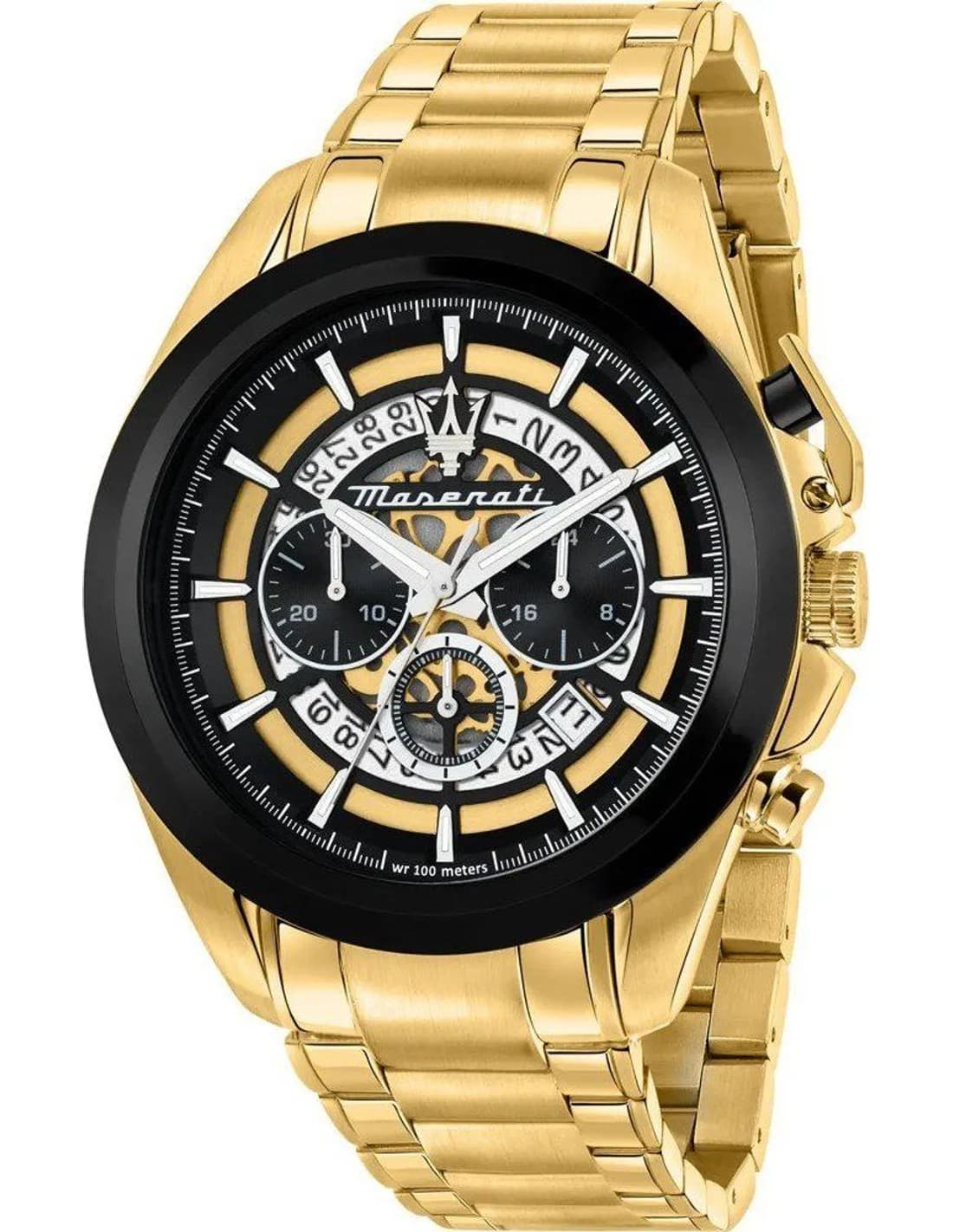 Montre homme Maserati R8873612058, cadran bleu, bracelet acier maillons