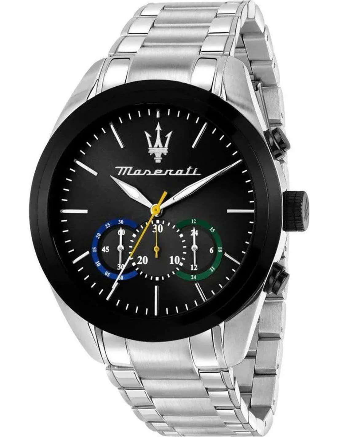 Montre Homme Maserati Traguardo R8873612061 argentée bracelet maillons acier