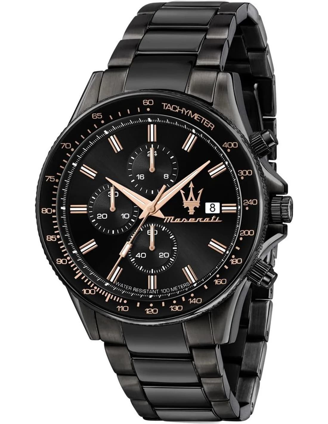 Montre Homme Maserati Sfida R8873640011 noire bracelet maillons acier