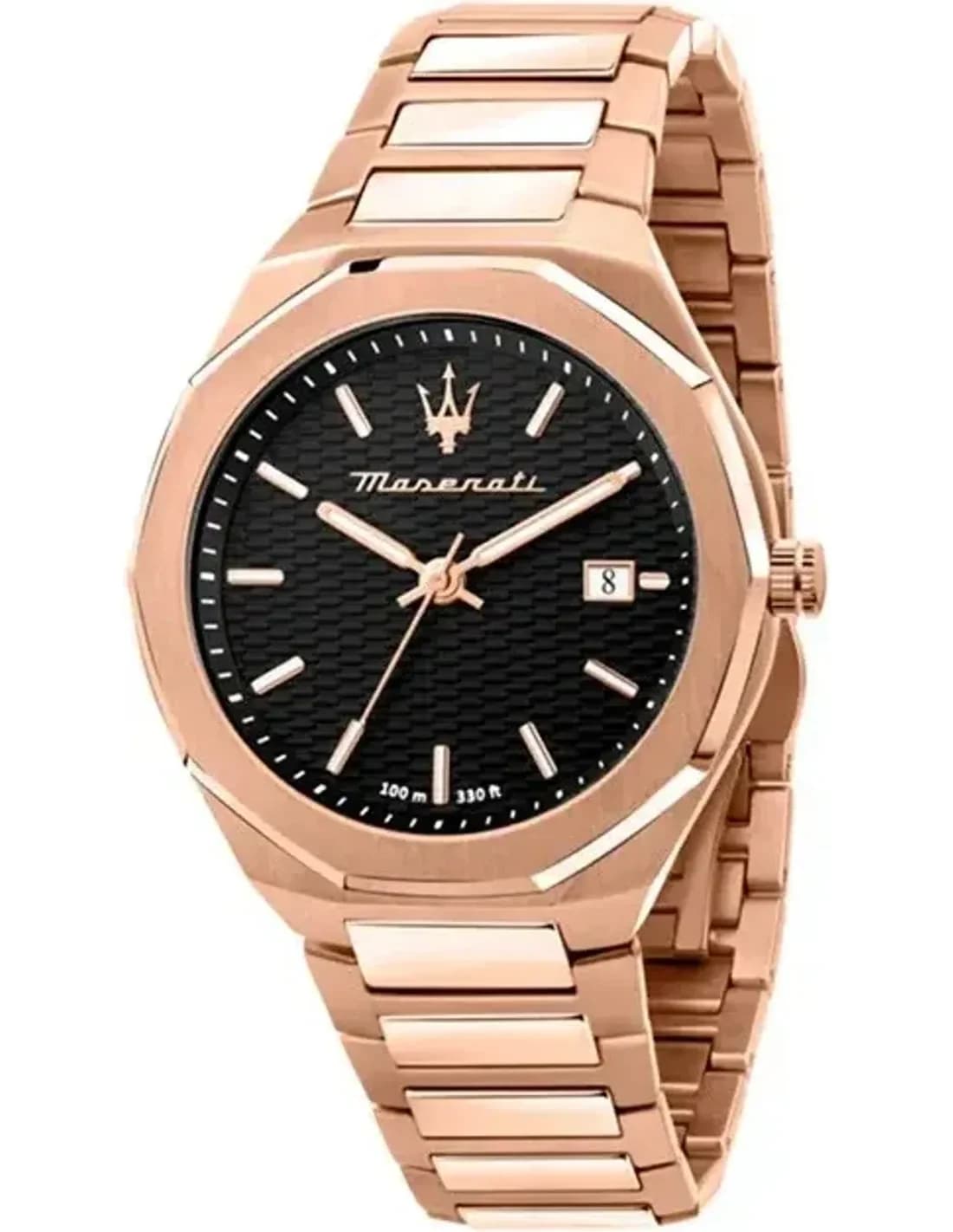 Montre Maserati R8873642007 en Acier Inoxydable Doré Rose et Cadran Noir