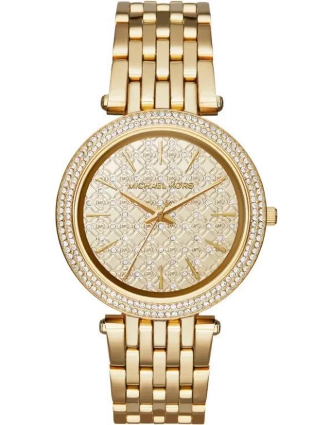 Montre Michael Kors MK3398 Acier Doré Jaune et Lunette Sertie de Strass