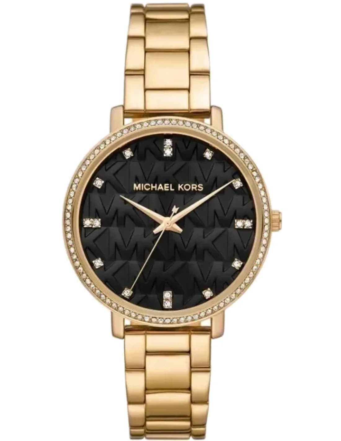 Montre femme Michael Kors Pyper MK4593 cadran noir et bracelet en acier inoxydable doré