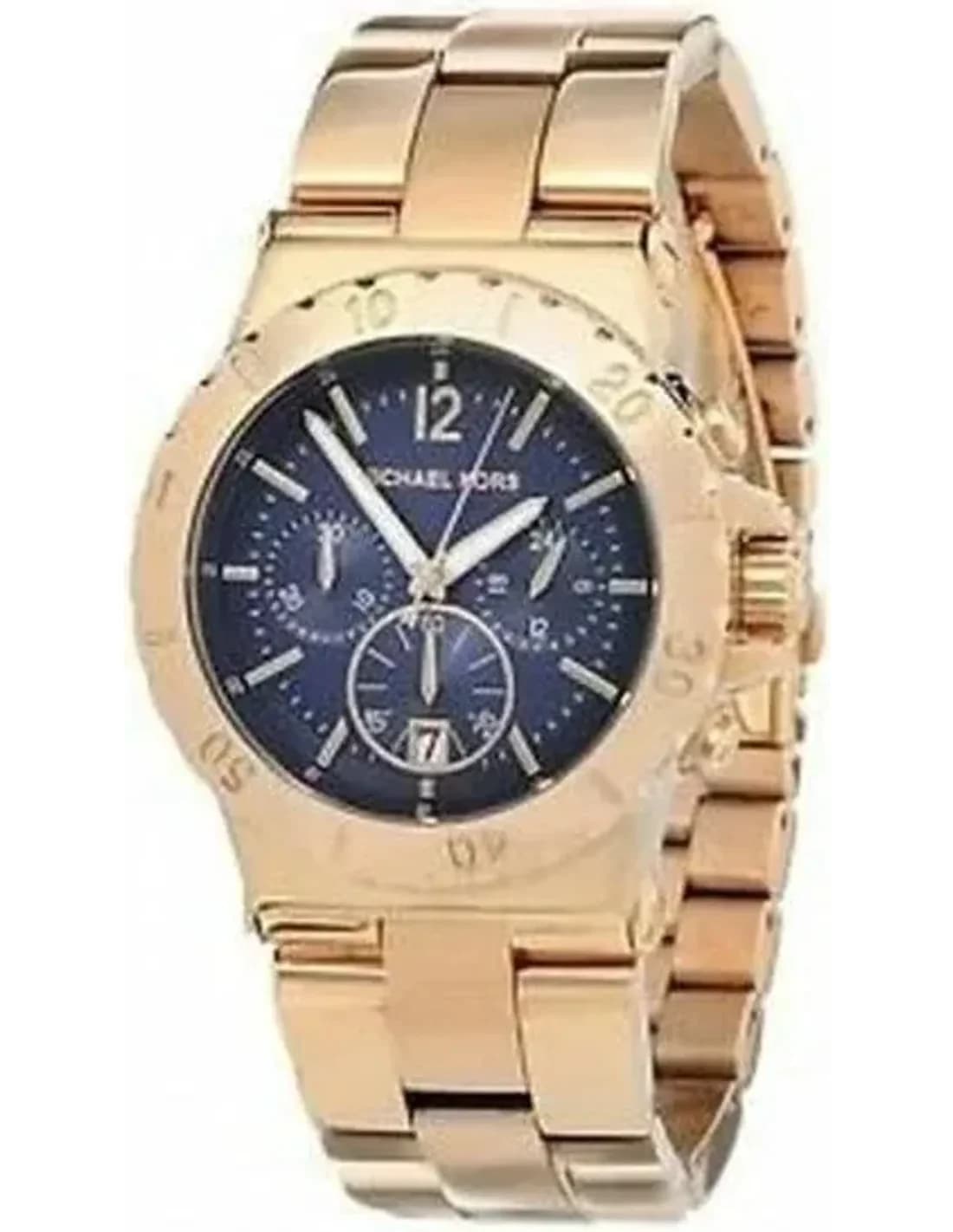 Montre Michael Kors MK5410 Chronographe Or Rose et Cadran Bleu Sombre