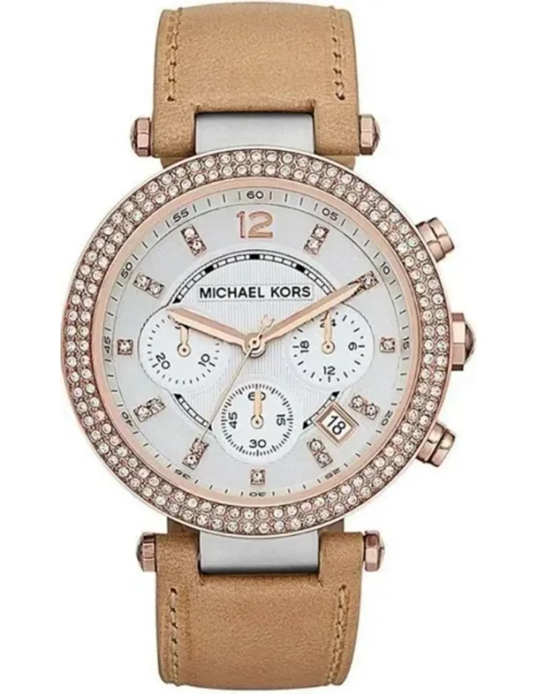 Montre Femme Michael Kors Parker MK5633 bracelet cuir beige
