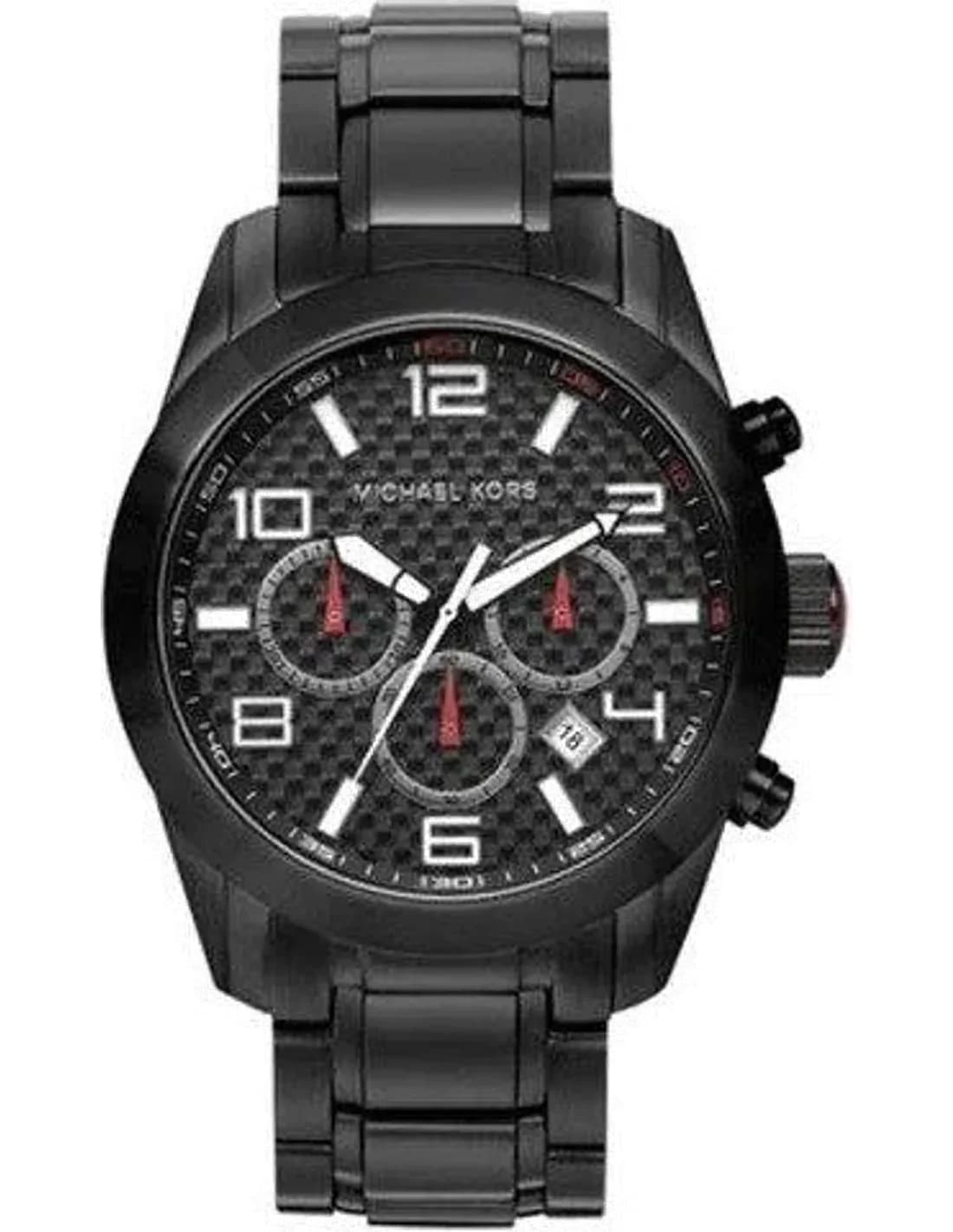Montre Michael Kors MK8219 Dash Chronographe à Cadran Texturé et Détails Rouges