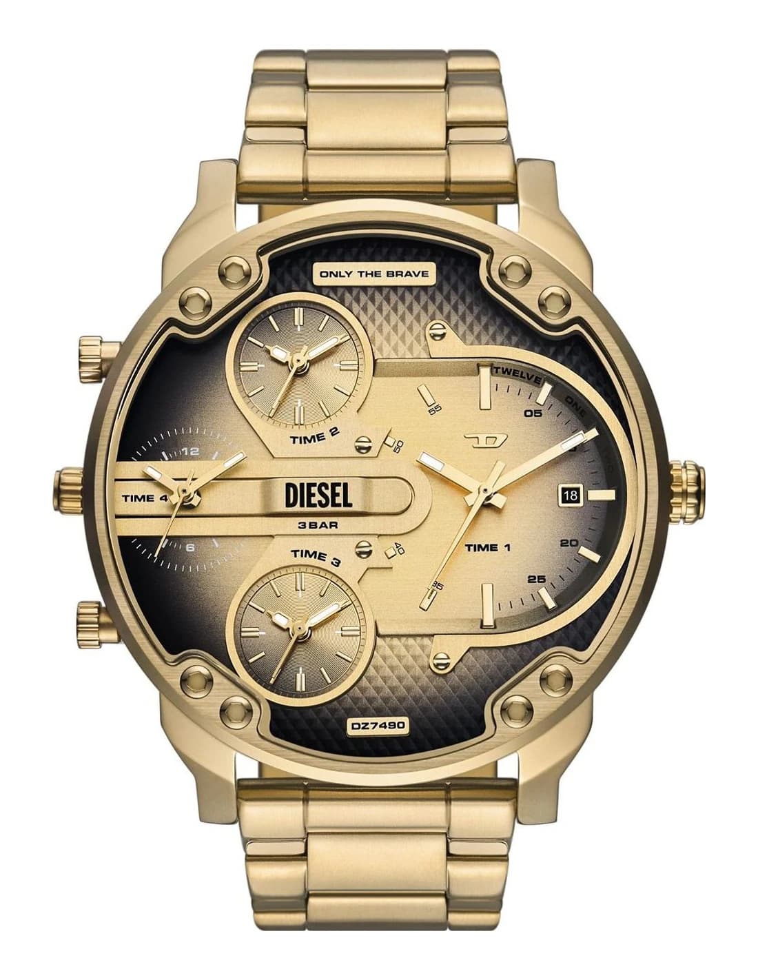 Montre Homme Diesel Mr. Daddy Slim DZ7490 cadran noir bracelet acier