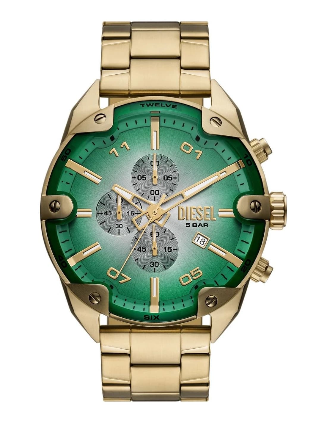 Montre Homme Diesel Spiked DZ4685 cadran vert bracelet acier